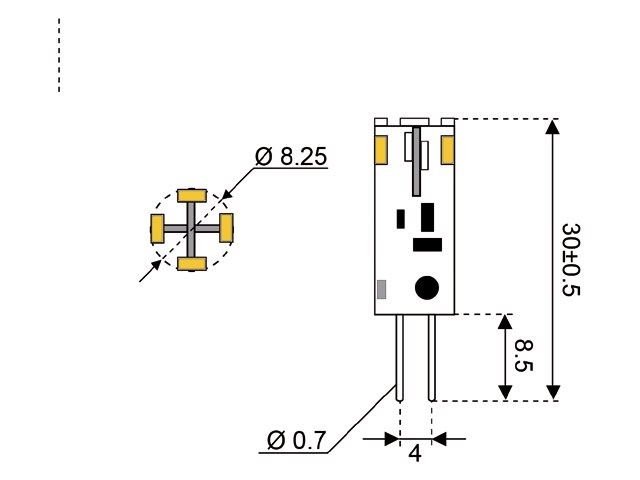 LED vervangingslamp  12xSMD - G4 - 2.5 watt