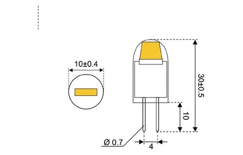 LED vervangingslamp  COB - G4 - 1.0 watt