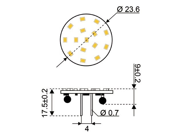 LED vervangingslamp 15xSMD - GZ4