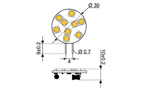 LED vervangingslamp 9xSMD - G4