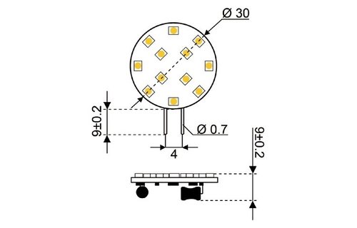 LED vervangingslamp 12xSMD - G4