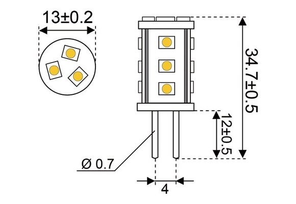 LED vervangingslamp  15xSMD - G4