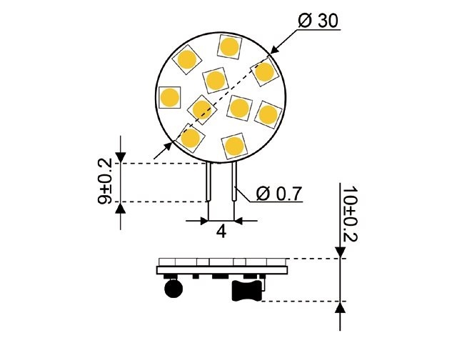LED vervangingslamp  10xSMD - G4 outdoor