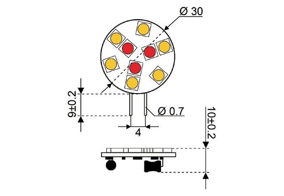 LED vervangingslamp  9xSMD - G4