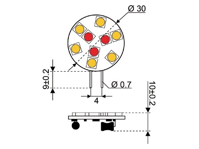 LED vervangingslamp  9xSMD - G4