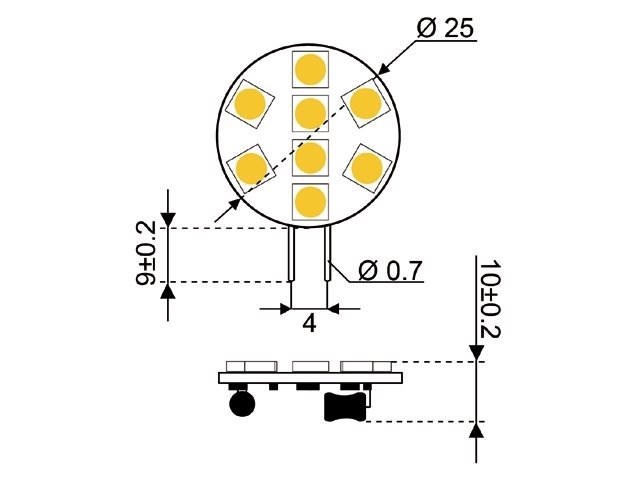 LED vervangingslamp  8xSMD - G4