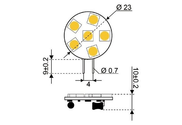 LED vervangingslamp  6xSMD - G4