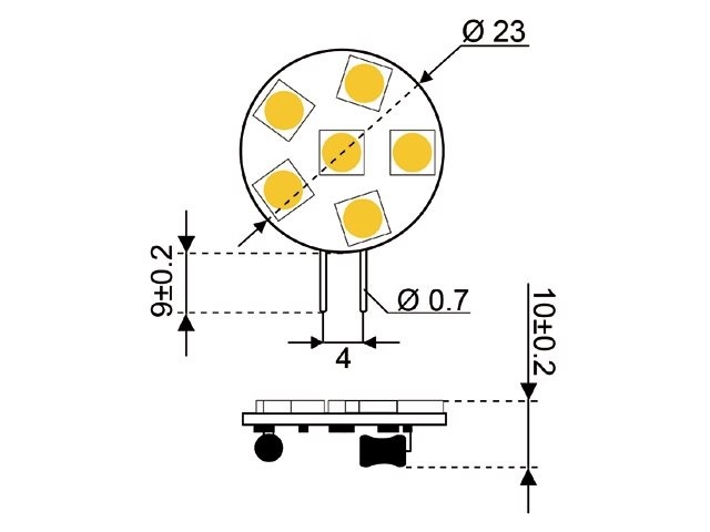 LED vervangingslamp  6xSMD - G4