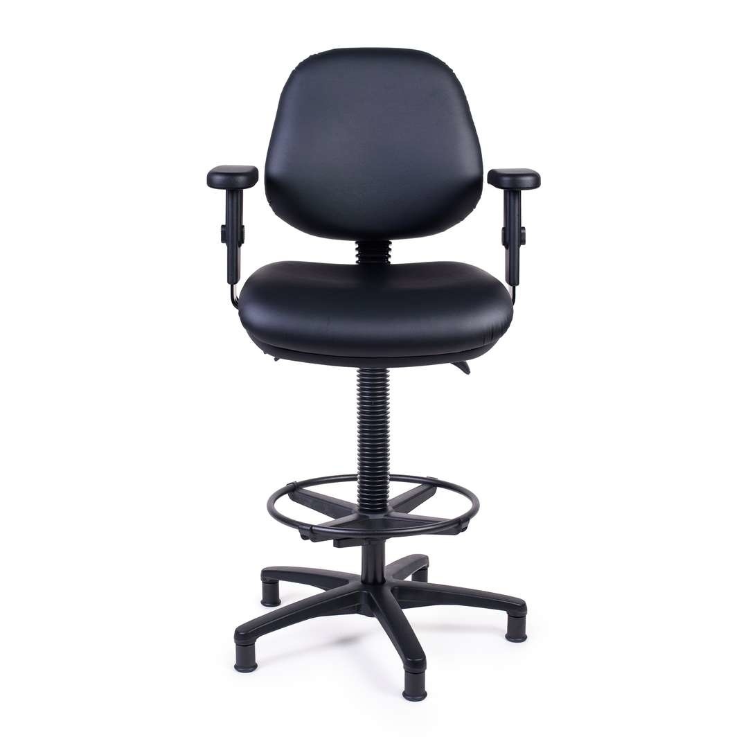 Stuurstoel kunstleer zwart kunststof voet