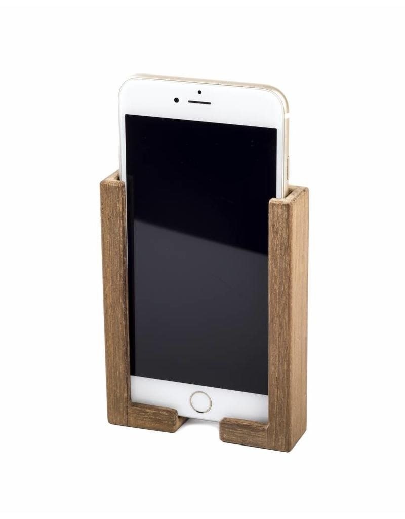 Teak smartphonehouder - geschikt voor alle modellen