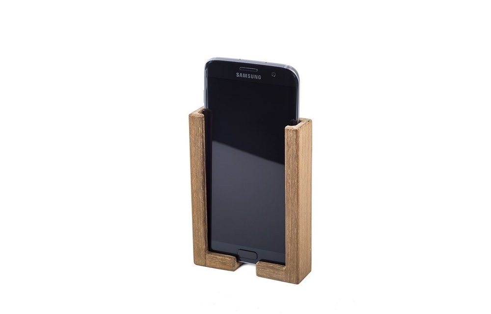 Teak smartphonehouder - geschikt voor alle modellen