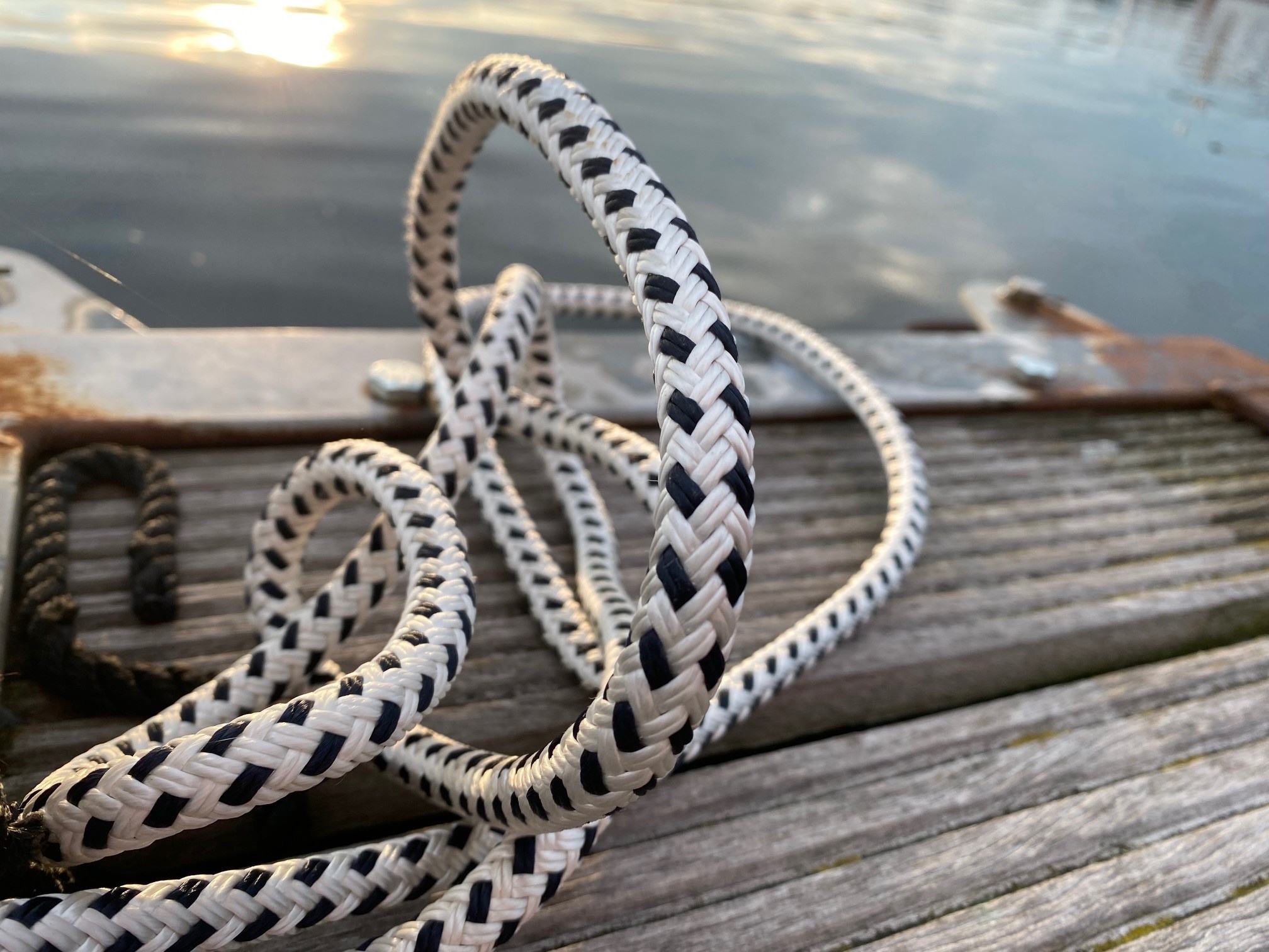 Zwart / wit luxe landvast  Maat: 10mm - 6m