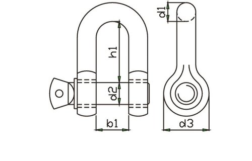 Talamex D-sluiting met captive pin