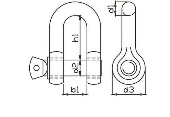 Talamex D-sluiting met captive pin