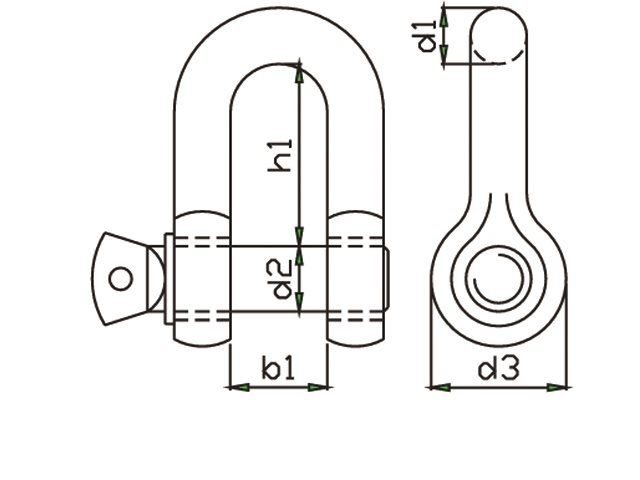 Talamex D-sluiting met captive pin