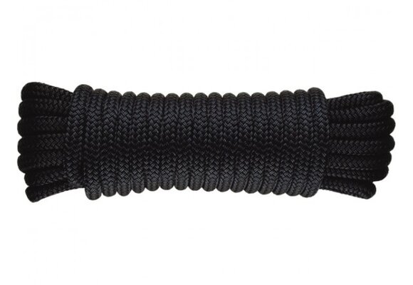 Luxe landvast zwart met lus 12mm 8m Actie