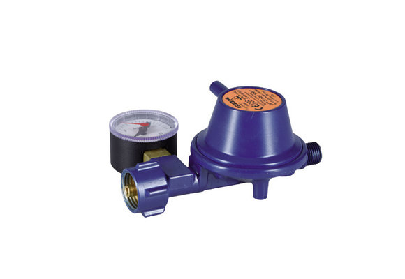 GOK Gasdrukregelaar recht 50mBar met Manometer