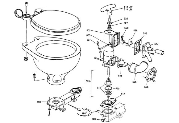 RM69 - Pomp voor handtoilet comp. wit
