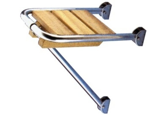Allpa RVS Mini Zwemplateau met teakhouten vlonder  afm. 270x360mm  1x uithouder  buis Ø25mm
