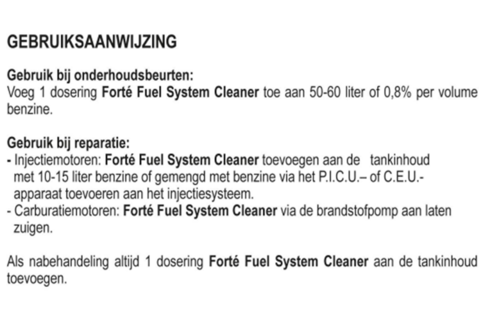 Forté Fuel system cleaner