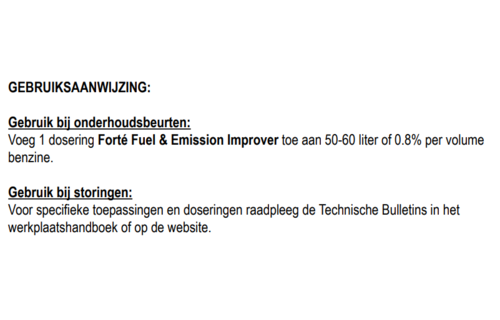 Forté Fuel & Emission Improver