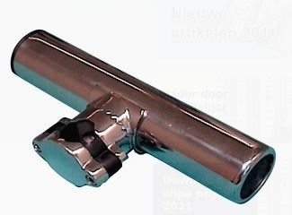 Allpa RVS hengelhouder voor railingmontage (Ø25mm)  L=215mm  max. Ø40mm