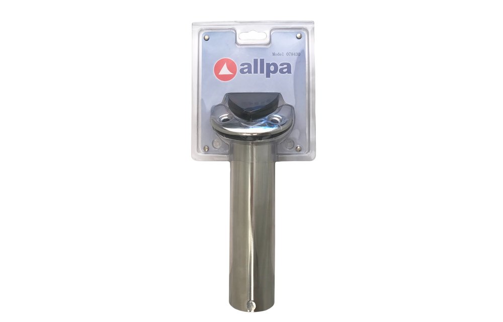 Allpa RVS gegoten inbouw hengelhouder met waterdichte bus 30° L=240mm max. Ø40mm
