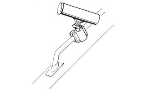 Allpa Kunststof hengelhouder voor railing- (Ø25mm)  dek- of zijmontage  L=215mm  max. Ø40mm  zwart