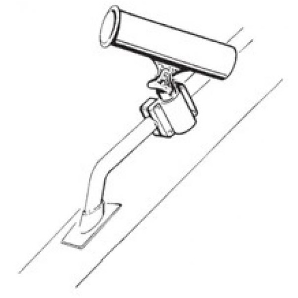 Allpa Kunststof hengelhouder voor railing- (Ø25mm) dek- of zijmontage L=215mm max. Ø40mm zwart