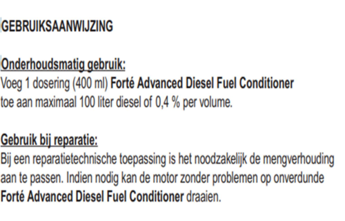 Forté Advanced Diesel Fuel Conditioner