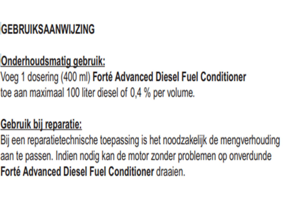 Forté Advanced Diesel Fuel Conditioner