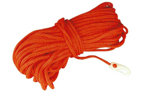 Allpa Holle Drijvende polypropyleen reddinglijn met musketonhaak  Ø8mm  L=30m  oranje