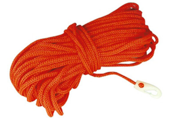 Allpa Holle Drijvende polypropyleen reddinglijn met musketonhaak  Ø8mm  L=30m  oranje