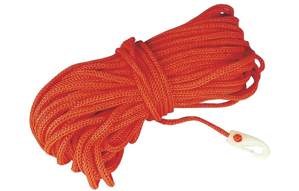 Allpa Holle Drijvende polypropyleen reddinglijn met musketonhaak  Ø8mm  L=30m  oranje