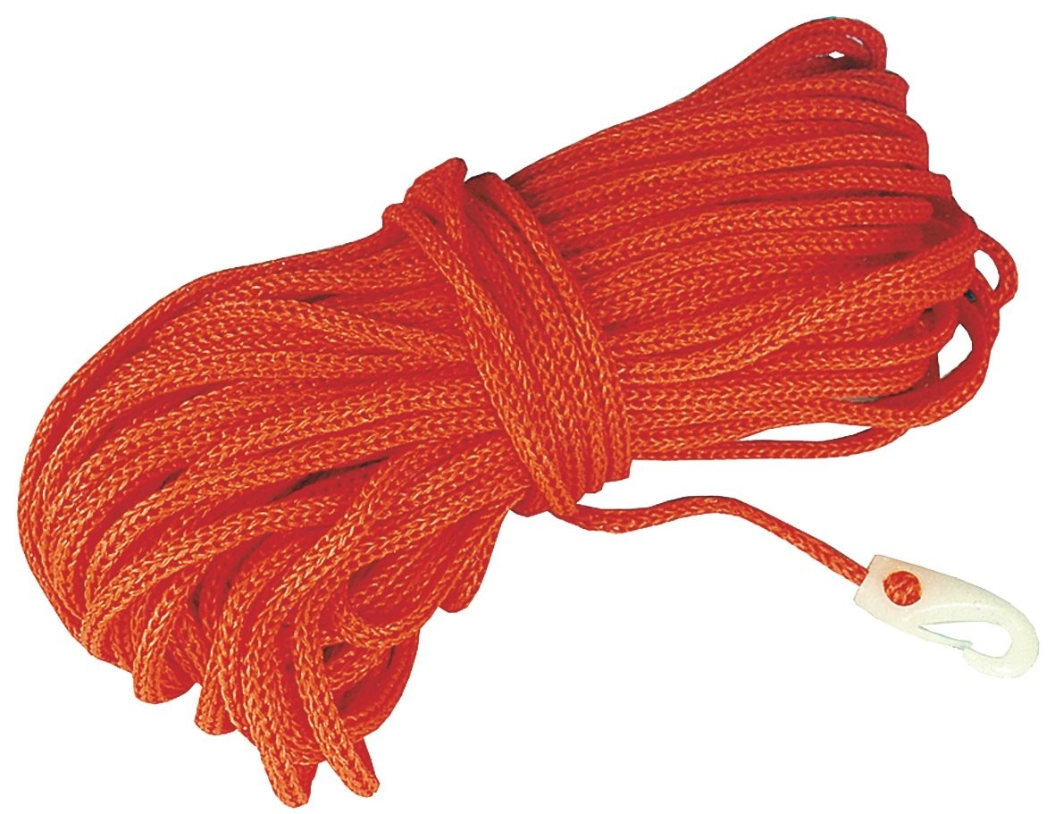 Allpa Holle Drijvende polypropyleen reddinglijn met musketonhaak  Ø8mm  L=30m  oranje