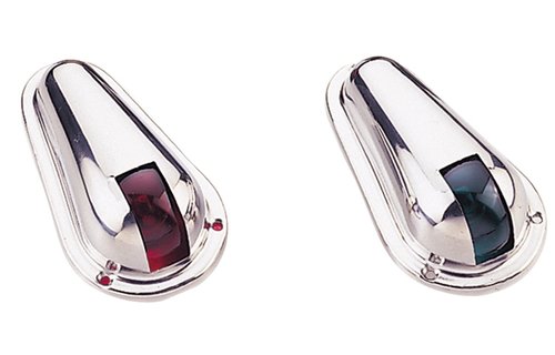 Allpa positielantaarnset voor bak-/stuurboord  zij-opbouw  12V/8W  RVS huis met rode/groene lens