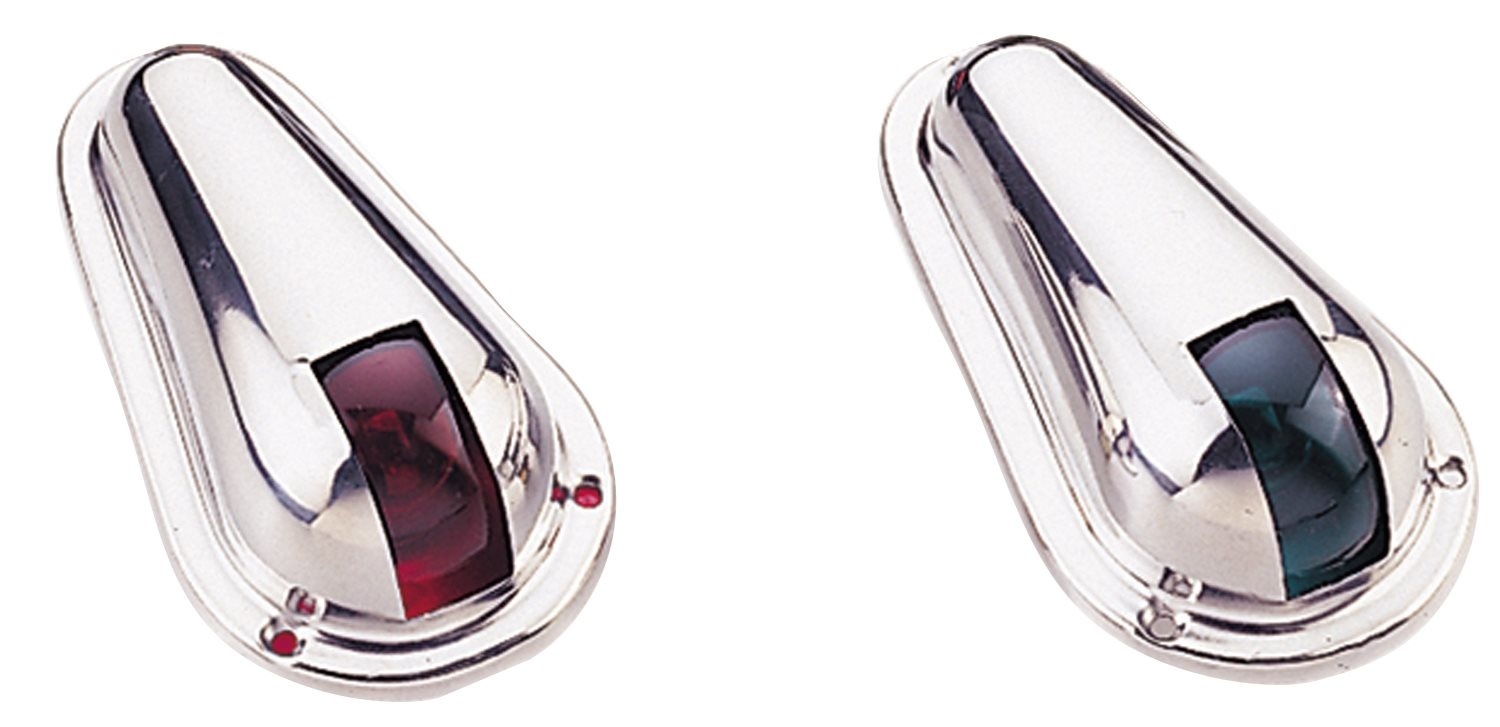 Allpa positielantaarnset voor bak-/stuurboord  zij-opbouw  12V/8W  RVS huis met rode/groene lens