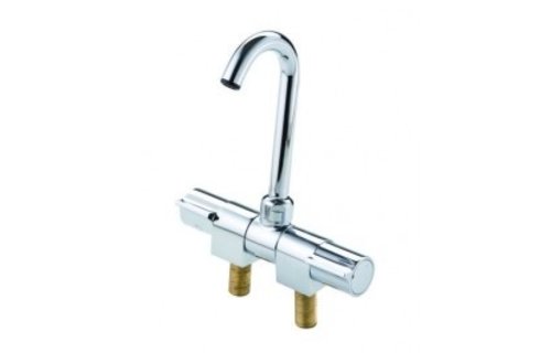 Allpa Verchroomde 2-knops mengkraan  met klapbare & draaibare 14mm-uitloop  aansluiting 3/8