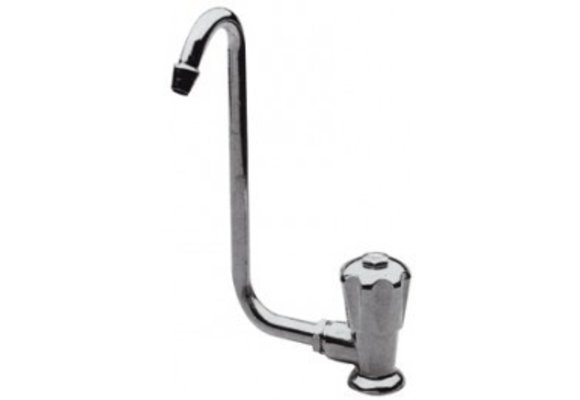 Allpa Verchroomde waterkraan met klapbare 10mm-uitloop  aansluiting 3/8  knop rechts