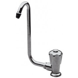 Allpa Verchroomde waterkraan met klapbare 10mm-uitloop aansluiting 3/8 knop rechts