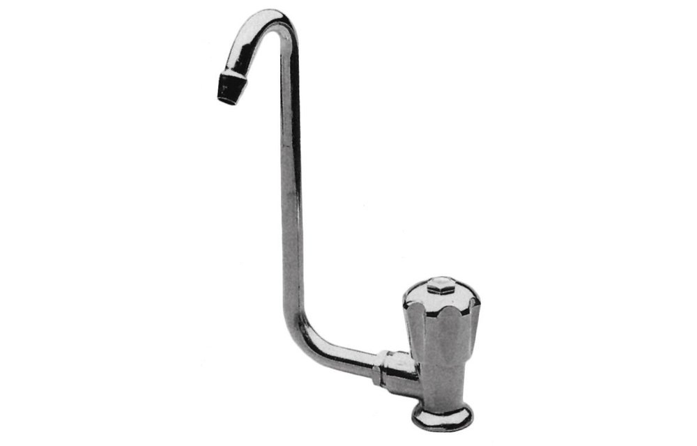 Allpa Verchroomde waterkraan met klapbare 10mm-uitloop  aansluiting 3/8  knop links