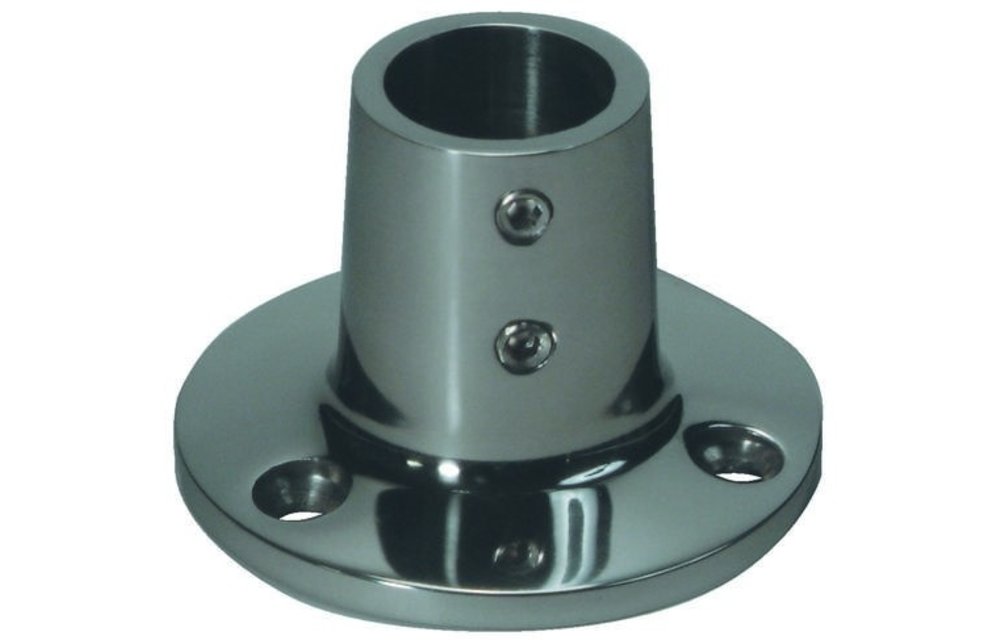 Allpa RVS Railingsteun 90°  Ø25 4mm met ronde voet Ø71mm