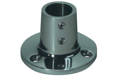 Allpa RVS Railingsteun 90°  Ø22 25mm met ronde voet Ø66 7mm