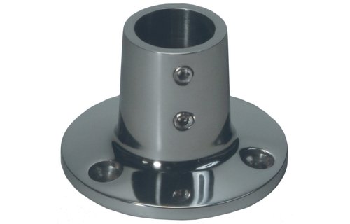 Allpa RVS Railingsteun 90°  Ø22 25mm met ronde voet Ø66 7mm