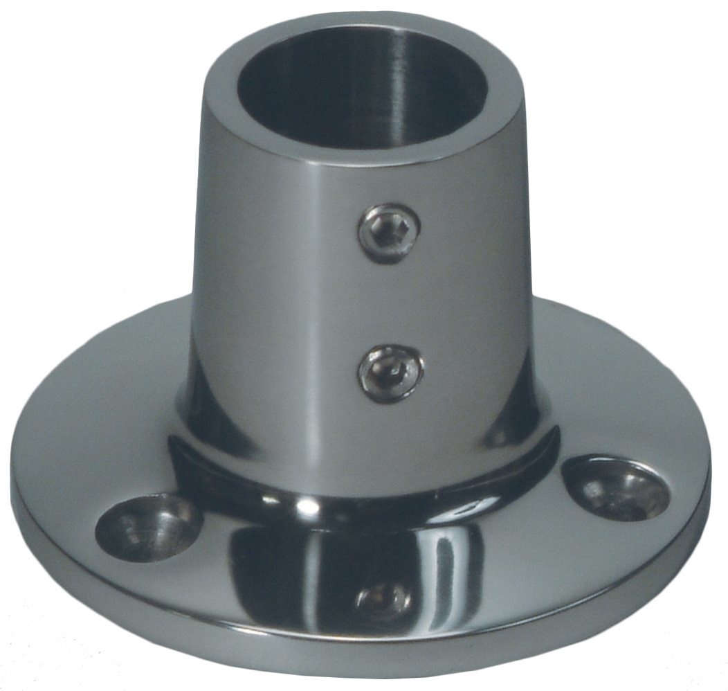 Allpa RVS Railingsteun 90°  Ø22 25mm met ronde voet Ø66 7mm