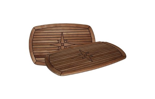 Los Teak Tafelblad Half Ellips