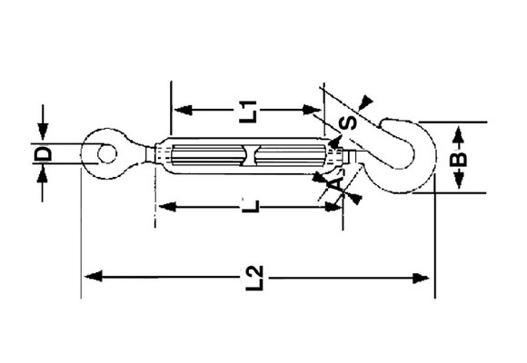 Talamex Open spanschroeven met oog en haak (6 -8mm)