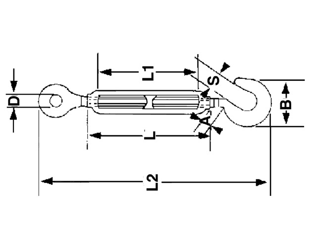 Talamex Open spanschroeven met oog en haak (6 -8mm)