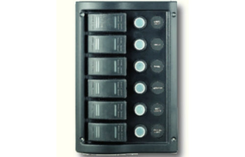 Schakelpaneel 12V 6 posities spatwaterdicht