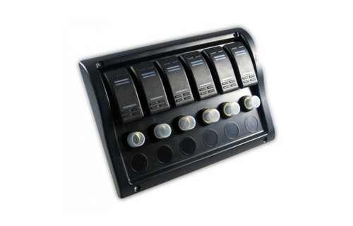 Schakelpaneel 12V 6 posities spatwaterdicht